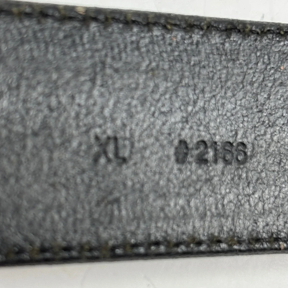 Eddie Bauer Belt Mens XL Black Italian Leather Solid Brass USA Heritage Classic